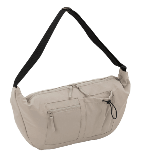 Bolsa Hobo com Alças Ajustáveis e Bolsos Bege