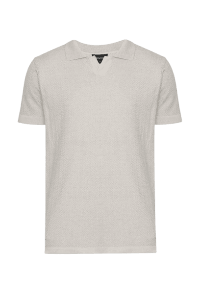 Polo Tricot Manga Curta Explorer Fishbone Off White