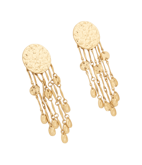 Brinco Médio Martelado com Franjas Metalizadas