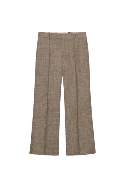 CALÇA CROPPED BOCA DE SINO COM VINCO FRONTAL