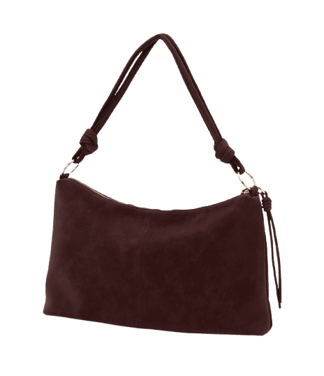 Bolsa Shoulder Grande em Suede com Nó nas Alças