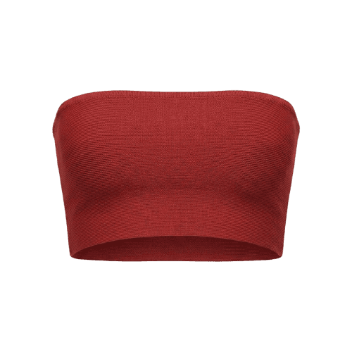 Top De Tricot Decote Reto Sem Alça