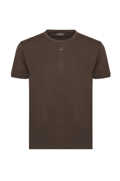 Camiseta Manga Curta Henley Pima Performing Chocolate