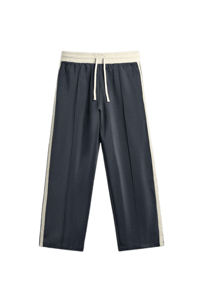 CALÇA JOGGER PERNA LARGA COM FAIXAS