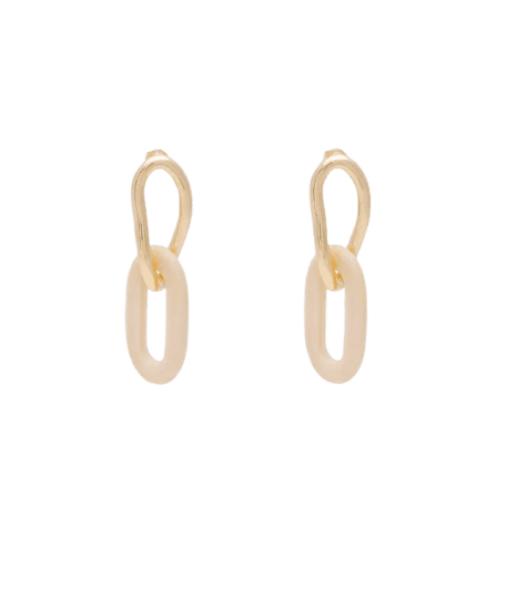 brinco banhado a ouro orgânico dourado