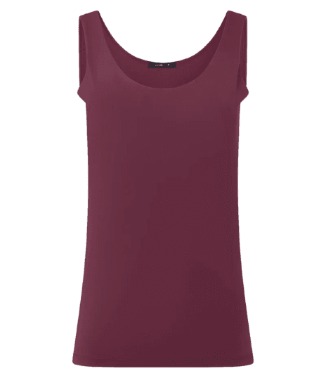 Blusa em Poliamida com Decote U e Alça Larga Bordô