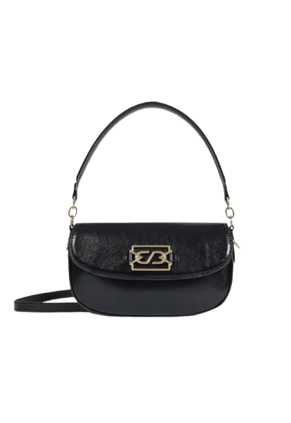Bolsa Tiracolo Camille Média Couro Preta