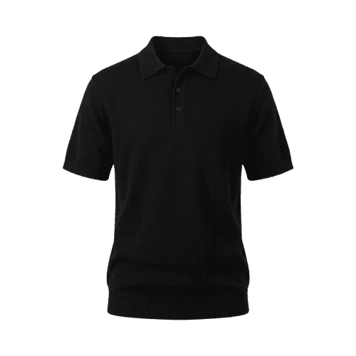 Polo masculina de tricot manga curta preta