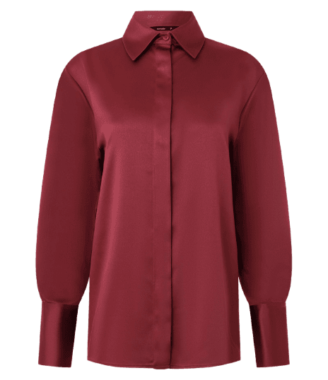 Camisa Acetinada com Punhos Largos
