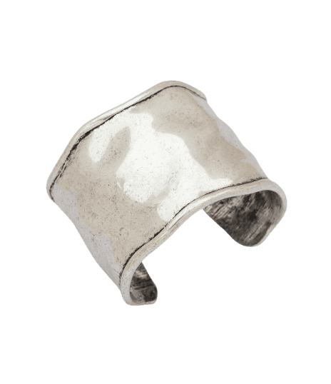 Bracelete Orgânico em Metal com Acabamento Martelado