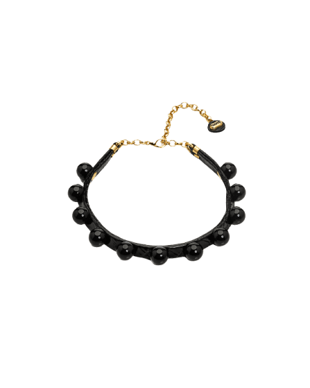 Choker Botão Black Croco