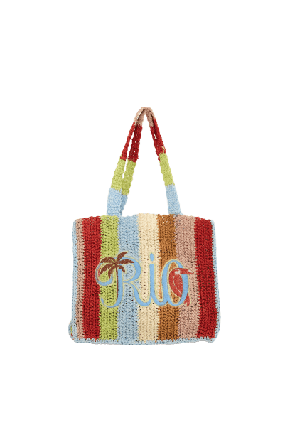 Bolsa artesanal rio tipográfico listra pequena