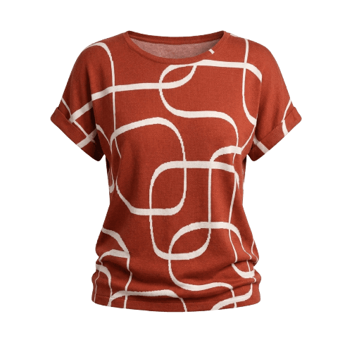 Blusa feminina malha flame estampada - Vermelha