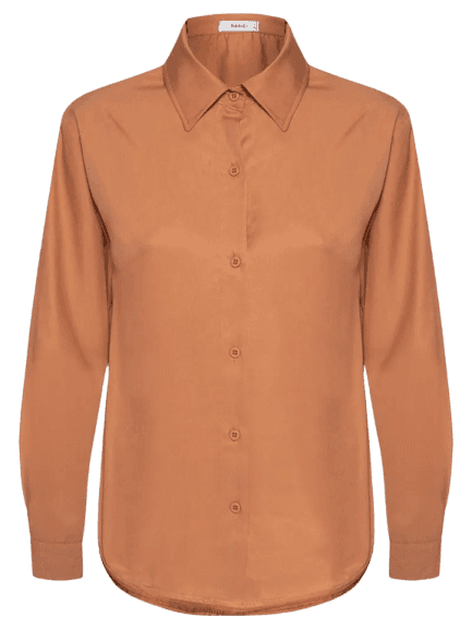 Camisa Feminina Oversized Marrom Basiq