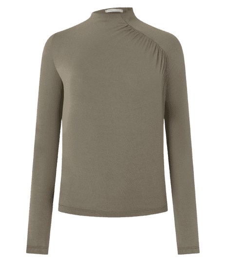 Blusa em Viscose com Franzido no Ombro