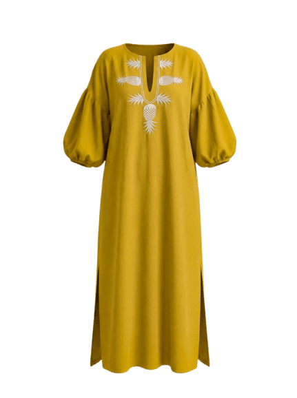 SOHOOSTYLE Vestido Pala Carmem Mostarda