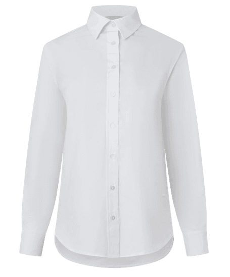 Camisa em Tricoline com Abotoamento e Punho Largo Branco Neve