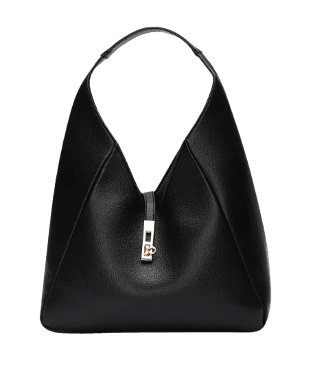 bolsa shoulder com fecho de metal preta
