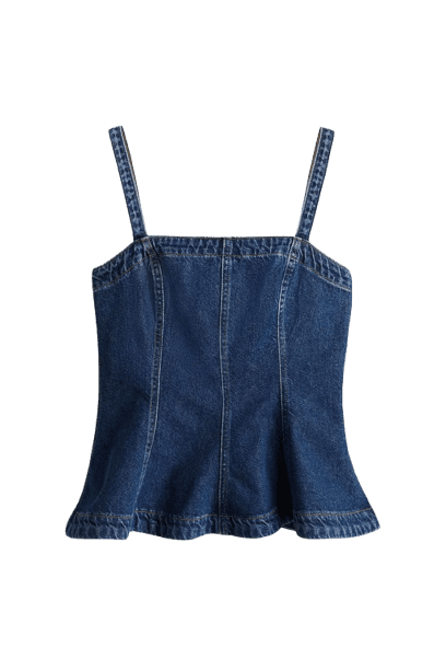 Top peplum em denim