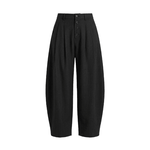 Calça balão com pregas e botões