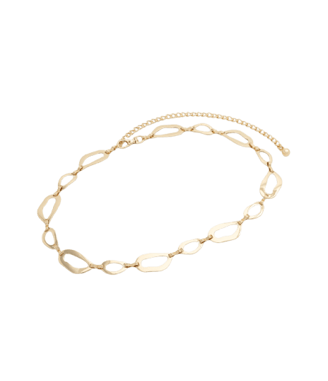 Cinto Estreito em Metal com Detalhes Martelados