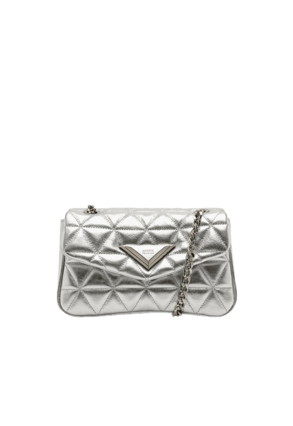Bolsa Tiracolo Média 944 Couro Prata