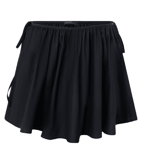 Saia Curta Drapeada com Laços Laterais Preto