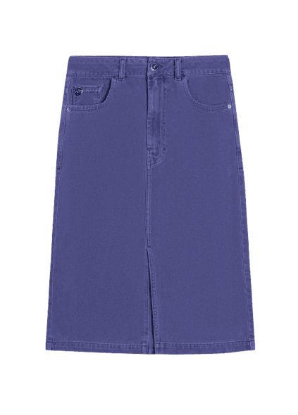 Saia White Denim Midi 5 Pockets Azul Jeans