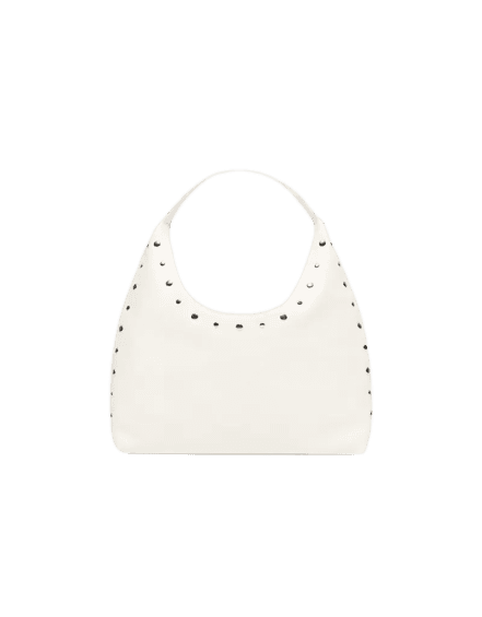 Bolsa saco com efeito de poliuretano e tachas
