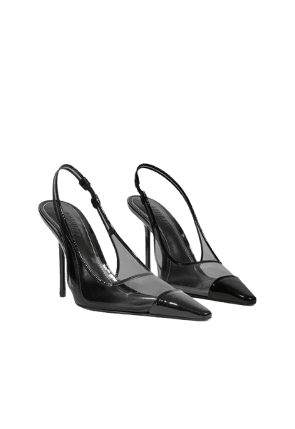 Scarpin Slingback Bico Quadrado Preto