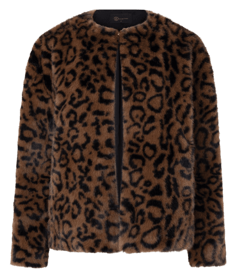 Casaco de Pelo com Estampa Animal Print