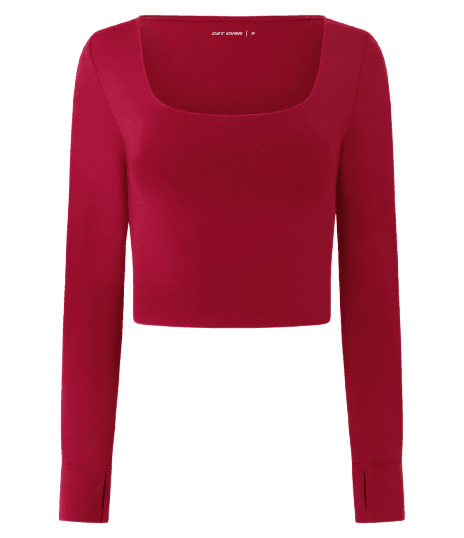 Blusa Cropped Esportiva em Microfibra com Abertura Para Polegar