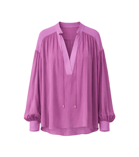 Bata De Georgette Manfa Longa Roxo Decote v