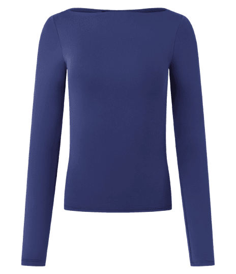 Blusa Regular em Poliamida com Decote Canoa