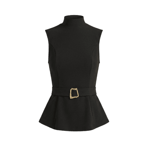 BLUSA PEPLUM MALHA - PRETO