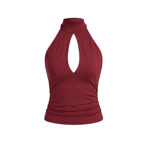 blusa frente única e tachas