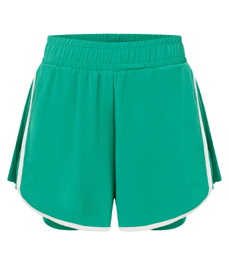 Bermuda Runner Esportiva com Short Interno e Laterais Plissadas