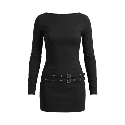 Vestido Manga Longa Bengaline Cintos