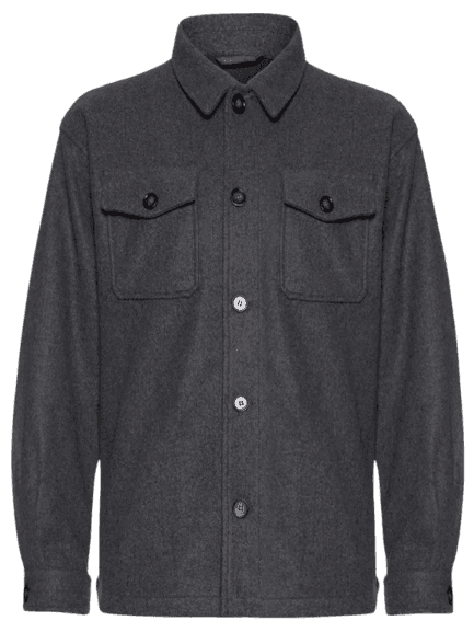 Jaqueta Masculina Casual Com Bolso Cinza Basiq Men