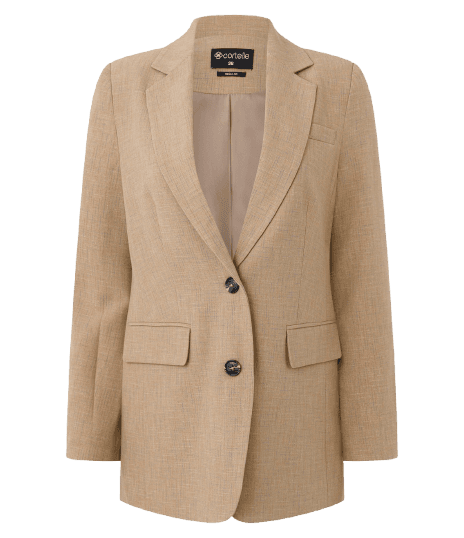 Blazer Comfort Alfaiatado com Lapelas e Linhas Pontilhadas