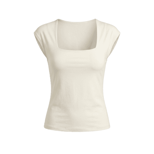 Blusa feminina Carol decote quadrado lisa