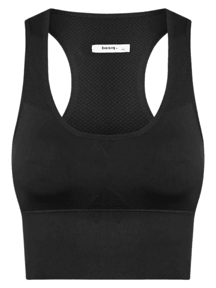 Top Feminino Fitness Com Bojo Removível Preto Basiq
