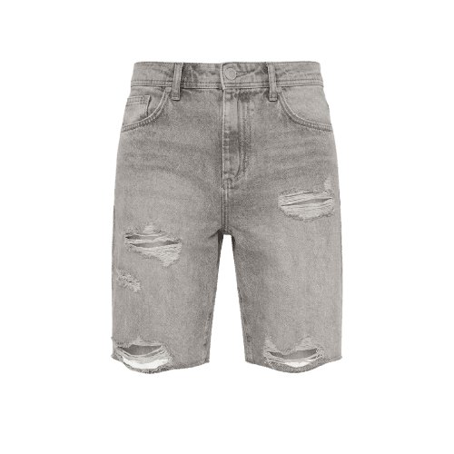 Bermuda Slim Urban Masculina Jeans Preta Cinza
