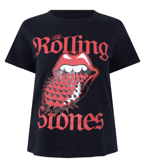 Camiseta Baby Look com Estampa Rolling Stones