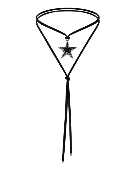 colar de estrela suede