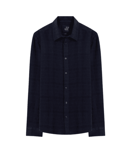 Camisa Linho Blend Xadrez Everaldo Ml Dark Navy