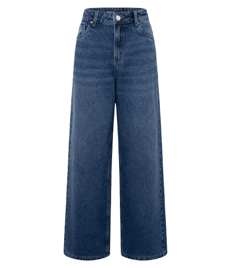 Calça Wide Leg em Jeans com Cós Passante