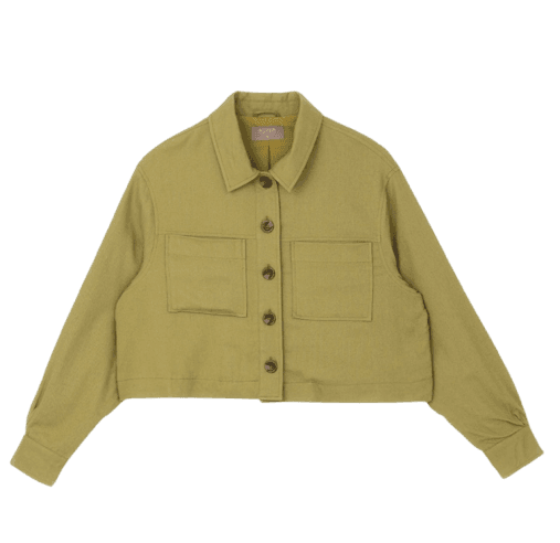 Jaqueta Em Viscolinho Com Bolsos Curve & Plus Size Verde