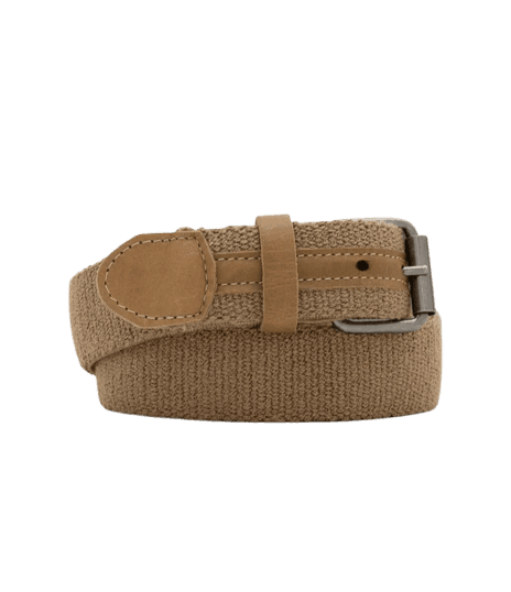 Cinto Elástico Com Detalhe Rústico Em Juta Bege