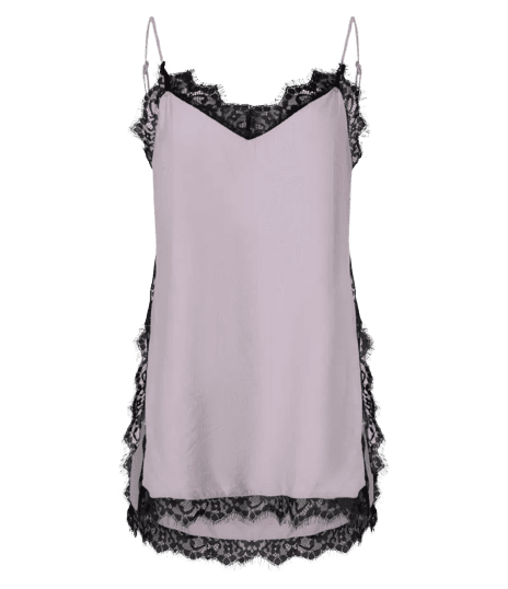 Blusa de Alça em Crepe com Detalhe de Renda